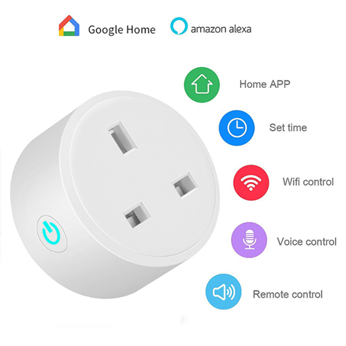 Smart WiFi Power UK Plug Outlet Socket with USB Tuya App Control Timer  Function Work with Alexa Google Home Assistant