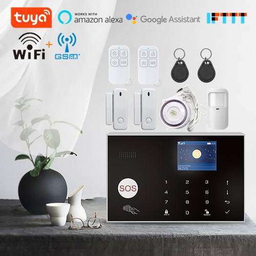 Tuyasmart/Smart Life app GSM/GPRS + Wi-Fi Wireless Home Alarm
