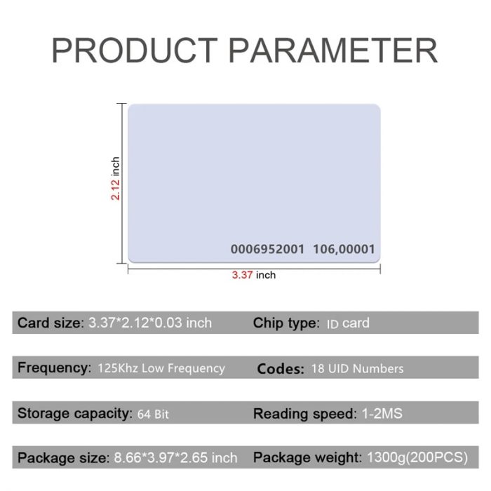 125khz RFID Card Smart Proximity Card EM4100 Card for Access Control-P7